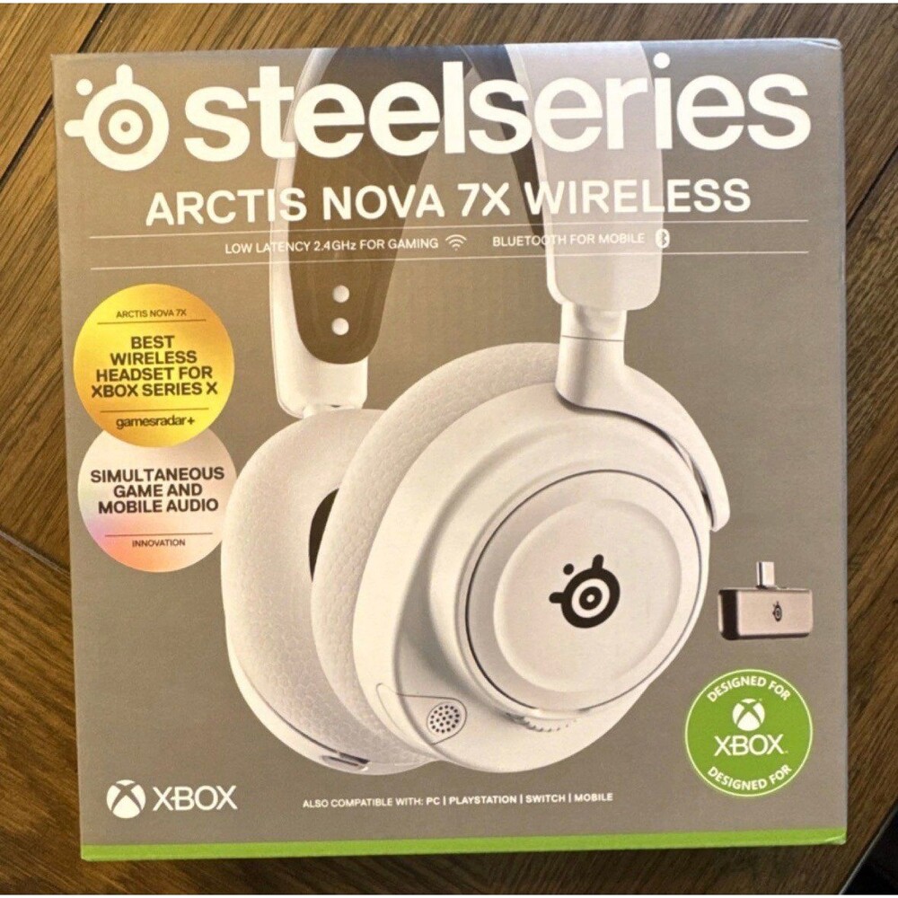 SteelSeries Arctis Nova 7X Wireless Headset White Bluetooth 2.4GHz Xbox PC PS